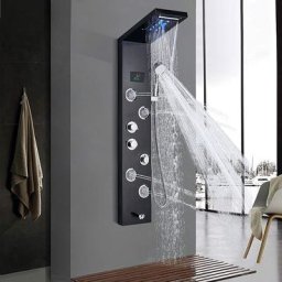 Suguword - Bande de douche en acier inoxydable avec 4 injecteurs de massage 5 Fonction de douche