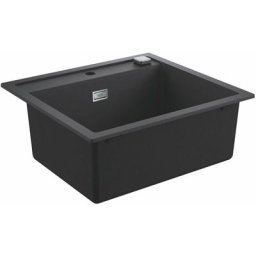 Viers - Évier composite K700 avec garniture de vidage automatique, 560x510 mm, noir granite