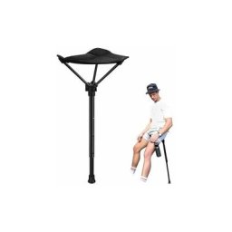 BSR - Tabouret pliant d'extérieur Tabouret de camping Tabouret haut portable (Noir)