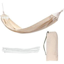 Hamac Chaise Balancoire Suspendu Portable Voyage Pique-nique en Plein Air avec Sac à Dos-BLANC,80 x