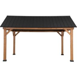 Tonnelle en cèdre tödi en anthracite - 399cm x 335cm