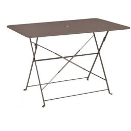 Venise - Table de jardin pliante - 4 places - Taupe - marron