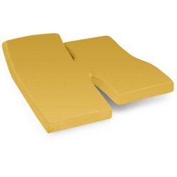 Drap housse relaxation uni 100% coton alto - tpr Tête et pied relevable 2x90x210 cm - Jaune Bourdon