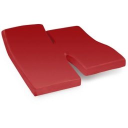 Drap housse relaxation uni 100% coton alto - tpr Tête et pied relevable 2x70x190 cm - Rouge Garance