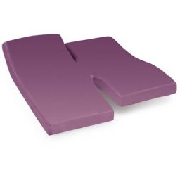 Drap housse relaxation uni 100% coton alto - tpr Tête et pied relevable 2x90x210 cm - Violet Raisin