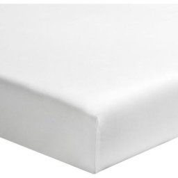 Baby Fox - Drap housse bébé blanc percale bonnet 15 cm 70x140 - Blanc