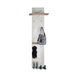 Seto Portemanteau mural, 1 tablette de rangement, 1 tringle et 6 crochets, chêne clair, aspect