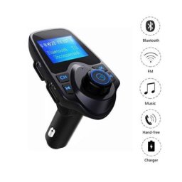 Transmetteur, Transmetteur fm Bluetooth Adaptateur d'autoradio Chargeur de voiture Allume-cigare