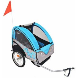 Inlife - Remorque de v¨lo pour enfants Gris et bleu 30 kg