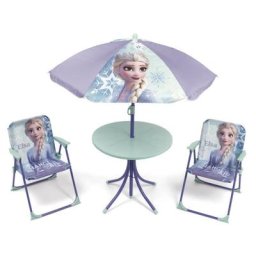 Set de jardin avec 1 table et 2 chaises et parasol DISNEY-La Reine des Neiges II