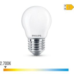Ampoule led sphérique e27 6.5w 806lm 2700k lumière chaude ø4.5x7.8cm philips
