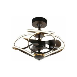 QAZQA kauv - LED Ventilateur de plafond Design - 1 lumière - Ø 68 cm - Noir - Design - Éclairage