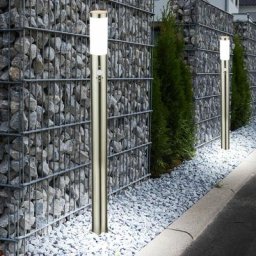 Lot de 2 lampadaires d'extérieur en acier inoxydable IP44 avec éclairage led
