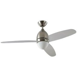 Ventilateur de plafond avec lampe 'Piara' pour chambre à coucher - transparent, blanc satiné,
