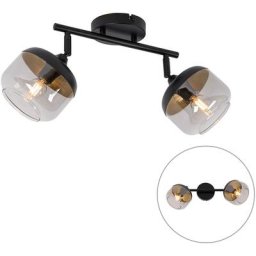 QAZQA kyan - Spot mural et plafond Design - 2 lumière - L 53 cm - Gris - Design - Éclairage