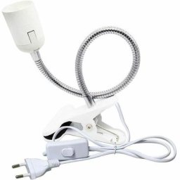 Spot E27 Pince pour Lampe de Lecture au Lit, ac 220V, Câble Douille Clipsable avec Interrupteur,