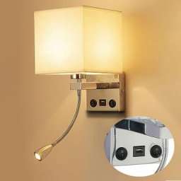Applique de Chevet, Flexible usb led Applique Murale Liseuse Chambre Bras Oscillant Titulaire E27