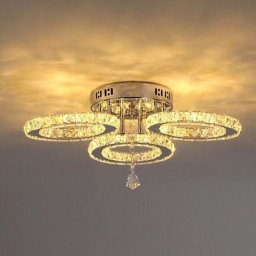 Greelustr - Plafonnier contemporain à 3 anneaux pour couloir de salon de chambre à coucher (blanc