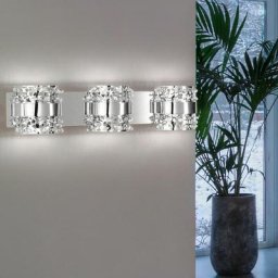 Applique murale LED cristal applique murale 3 flammes cristal, classique clair, 1x LED 12,6W 280Lm