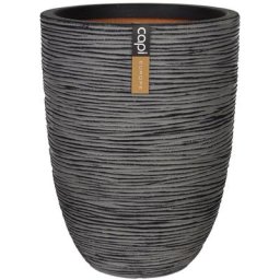 Pot à fleurs Nature Rib élégant bas 46 x 58 cm Anthracite KOFZ783 Capi Anthracite