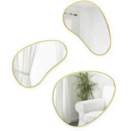 Jeu de 3 miroirs Hubba Pebble, Laiton - Umbra
