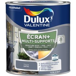 Ecran+ multi-supports exterieure - Peinture en Phase Aqueuse Éxtérieur - Satin Titane 0,5 l Dulux