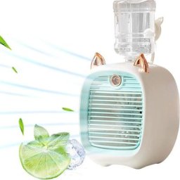 Mini Ventilateur de Refroidissement a Eau avec 3 Vitesses 2 Modes de Pulverisation Climatiseur usb