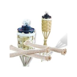 Trade Shop - Coton Wick Long 30 Cm Pour Les Torches De Bambou 6 Pièces Ferr De Jardin -