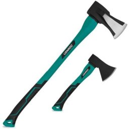 Set de hache à fendre et de hache à main - tête en acier trempé - manche renforcé en fibre de verre