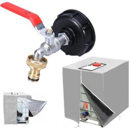 Robinet de cuve de récupération d'eau 1000L Robinet Recuperateur Eau De Pluie, 60 MM (1/2) avec