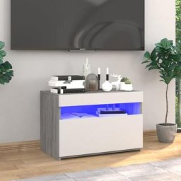 Kalisse - Meuble tv décor - Armoire Télévision avec lumières led Sonoma gris 60x35x40cm - Style