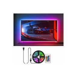 Bande led, Ruban led, Bandes Lumineuses, Lumière tv led, 2M,Interface USB,Télécommande 24 touches