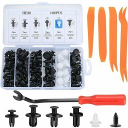 Clips Agrafes Plastiques Voiture Rivets Fixation Set, Rivets Plastiques Fixation de Protection Noir