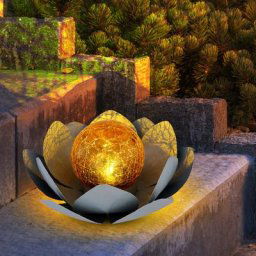 Lampe de décoration de jardin en fleur de lotus pour l'extérieur Lampes de décoration de jardin en