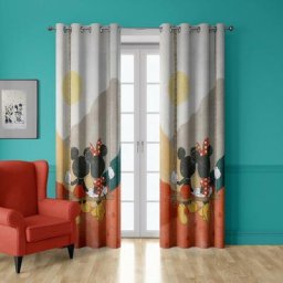 Rideau Disney Mickey et Minnie sur la balançoire - 140x250 cm
