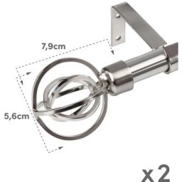 Lolahome - Tringle à rideau boule métal chromé extensible de 160 à 300 cm