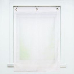 1 pièce Voile store à ?illets uni doux store bateau LxH 60x140cm blanc rideau de fenêtre avec
