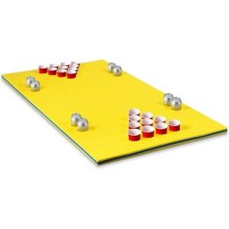 Tapis Flottant Piscine Jeu de Table Bière Pong 28 Trous Porte-gobelet Mousse xpe 176 x 90 cm Double
