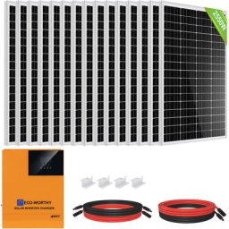 Kit de panneau solaire 2500W 48V avec onduleur-contrôleur tout-en-un solaire a onde sinusoïdale