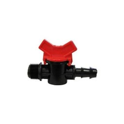 Jardiboutique - mini vanne ø12 mm et 1/2 - vanne cannelée pour tuyau 16 mm Rouge