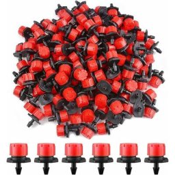 200pcs Goutteur Irrigation Réglable, 1/4'' Système Dirrigation Goutte à Goutte Micro Flow Drip Head