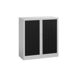 Armoire à rideaux démontable corps gris 107 x 100 cm - noir - Maxiburo - Noir