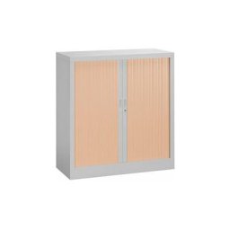 Armoire à rideaux démontable corps gris 107 x 100 cm - hêtre - Maxiburo - Hêtre