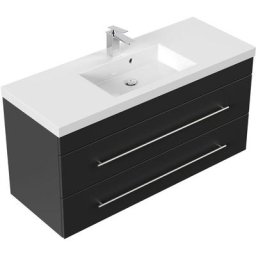 Meuble salle de bain Versus noir satiné - noir