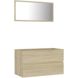 Ensemble de meubles de bain 2 pcs Chêne sonoma Aggloméré Vidaxl Chêne sonoma
