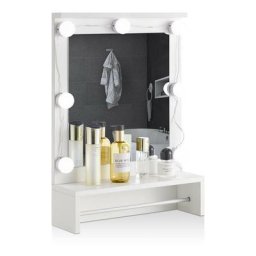 Armoire de salle de bain avec porte-serviettes et lumières led, 45x13x60cm Meuble de rangement