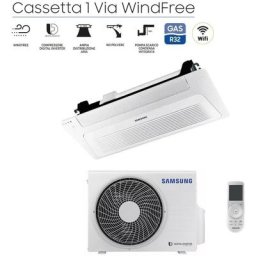 Climatiseur cassette Samsung climatiseur windfree 1 way slim 12000 btu ac035rn1dkg r-32 wi-fi