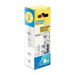 Rapid - M8 - Ecrous à sertir pour vis Ø8mm - Blister de 20 + forêt