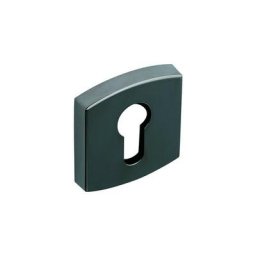 Paire de rosace Artiz - ø56mm - Trou de clé en l - Zamak - Diamant noir - Chrome