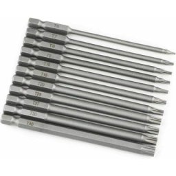 Lot De 11 Embouts Torx Extra Longs (100 Mm) Et Magnétiques T8-T40 1/4 - Tige Hexagonale - Tournevis